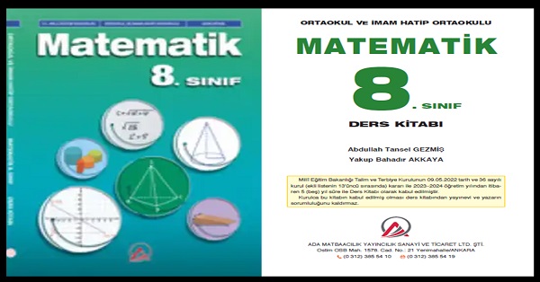 8.Sınıf Matematik Ders Kitabı (Ada Yayınları)   PDF İNDİR 2024-2025