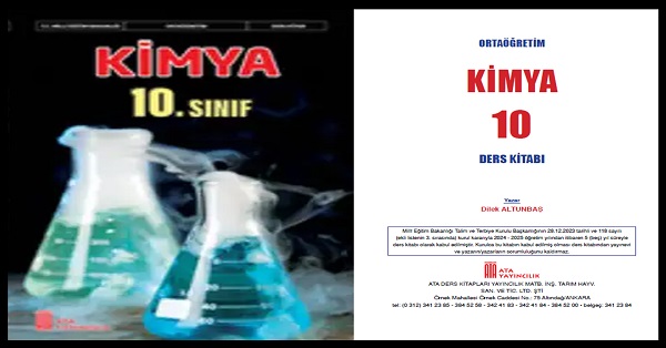 10.Sınıf Kimya Ders Kitabı (Ata Yayınları) PDF İNDİR 2024-2025